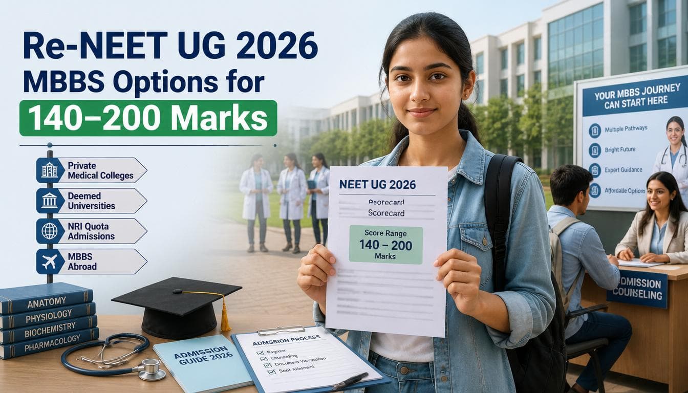 Re-NEET UG 2026: Low Score MBBS Options for 140–200 Marks